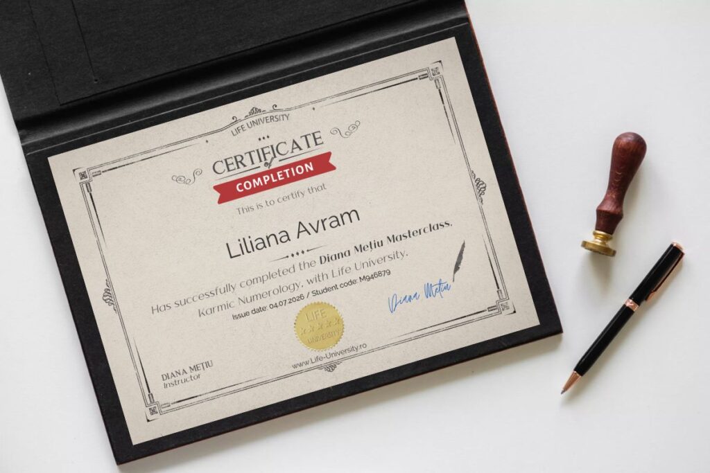 Numerologie Karmică - Certificat în ramă